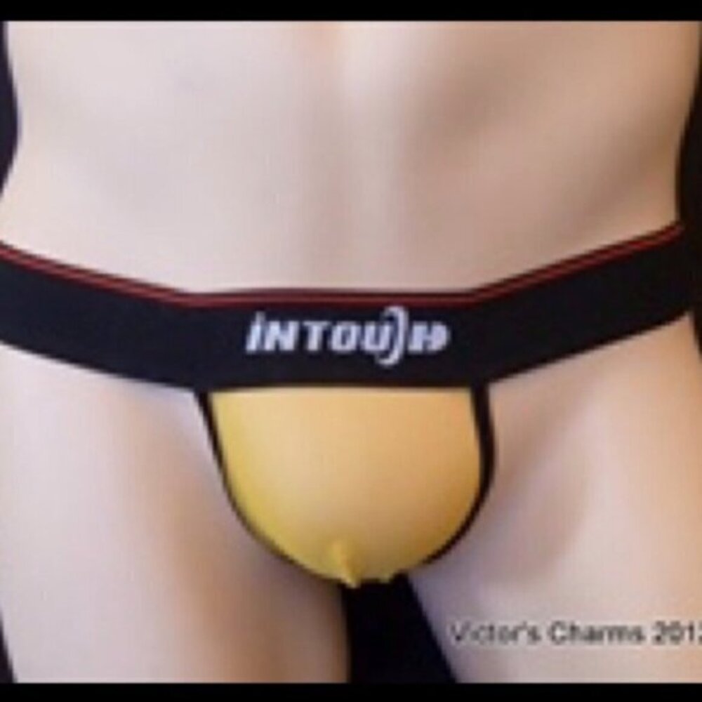 NWT 9/$40 One wholesale lot Victor's Charms/Intouch Yellow Jockstrap Sz L